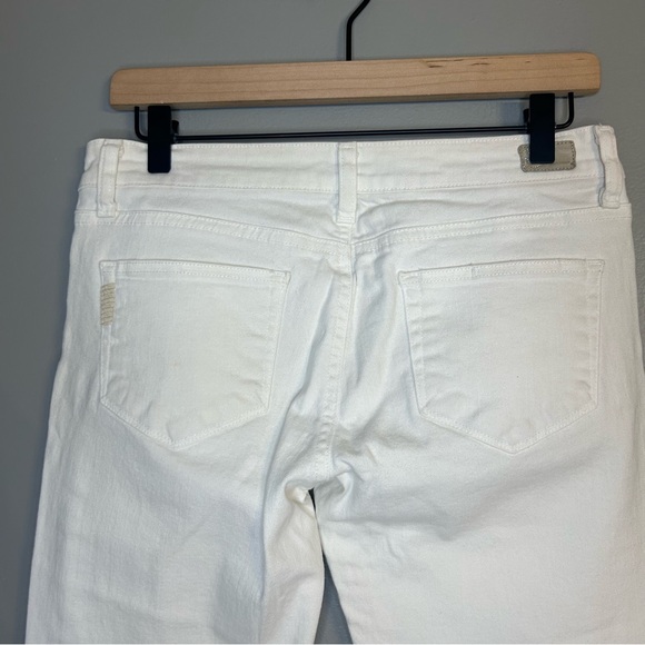 Paige Canyon Flare Low Rise White Denim Jeans, Size 28 - Picture 5 of 11